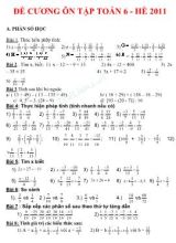Đề cương ôn tập Toán 6 - Hè
